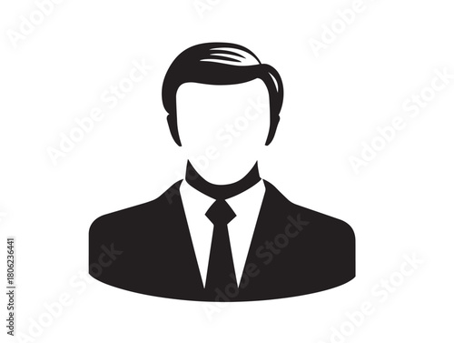 Corporate worker persona silhouette vector illustration symbol