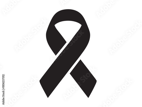 Gorgeous black and white cancer ribbon symbol for support