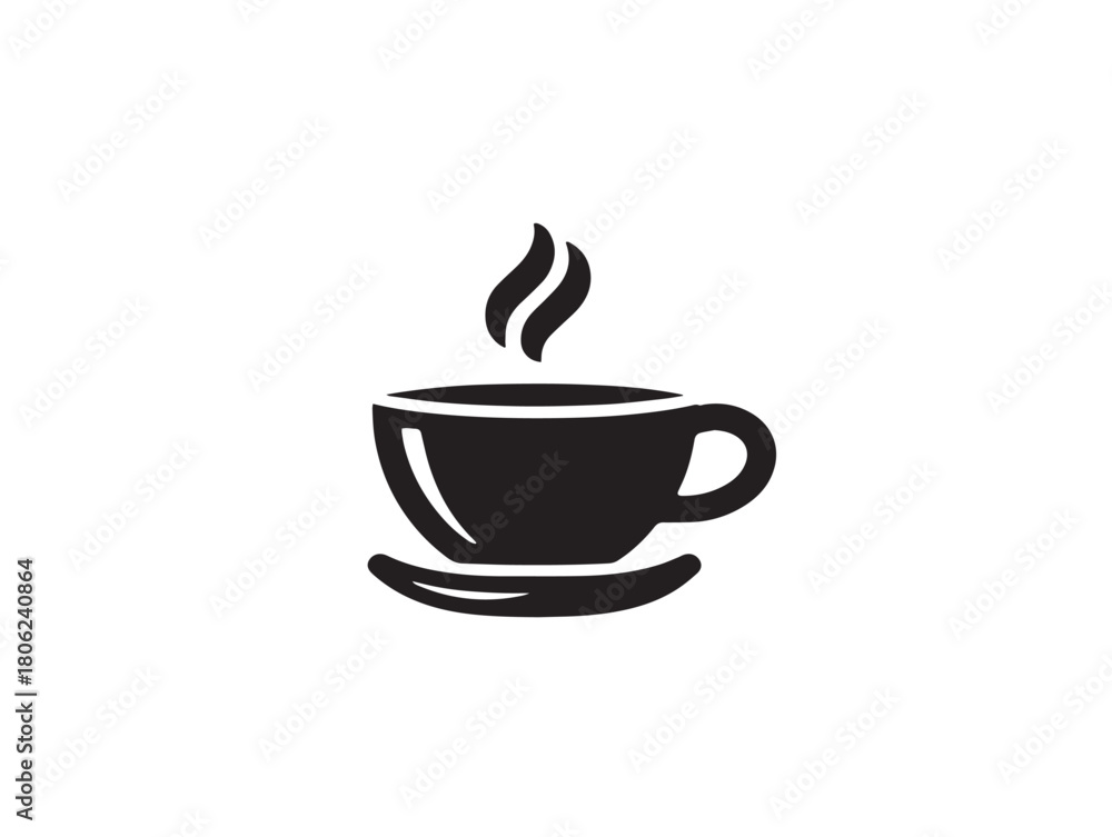 Obraz premium Gorgeous minimalist coffee icon on a clean white background