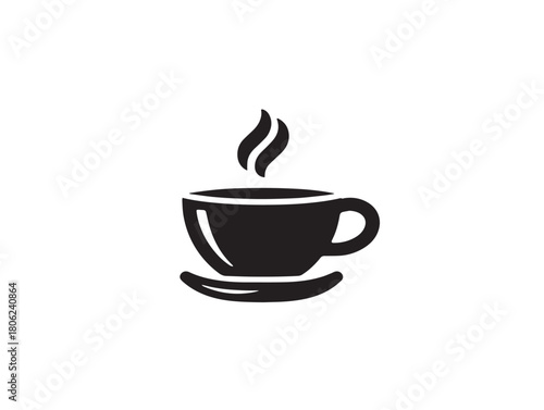Gorgeous minimalist coffee icon on a clean white background