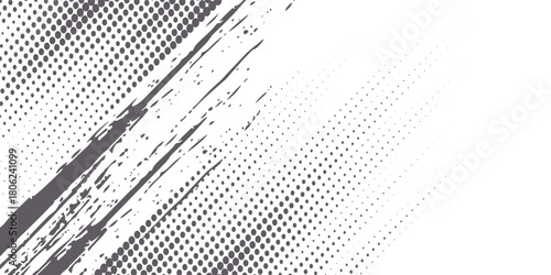 Vector abstract black brush art grunge texture paint strokes on white background