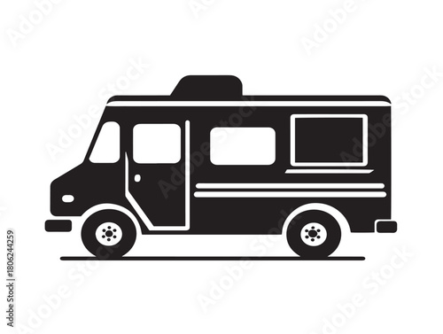 Stunning food truck icon vector illustration with a beautiful solid black design