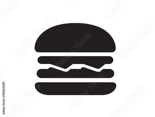 Elegant hamburger icon vector illustration with a gorgeous solid black style