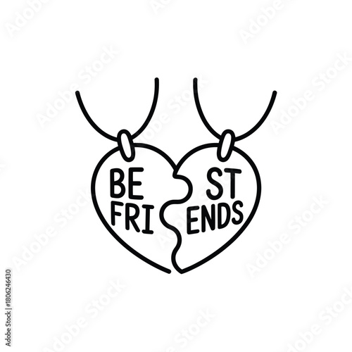 Two halves of a heart pendant necklace for best friends