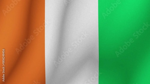 Wallpaper Mural The flag the Republic of Cote d'ivoire. The evolving national flag the Union of the Cote d'ivoire in 3d format. 1080p HD animation for presentation Torontodigital.ca