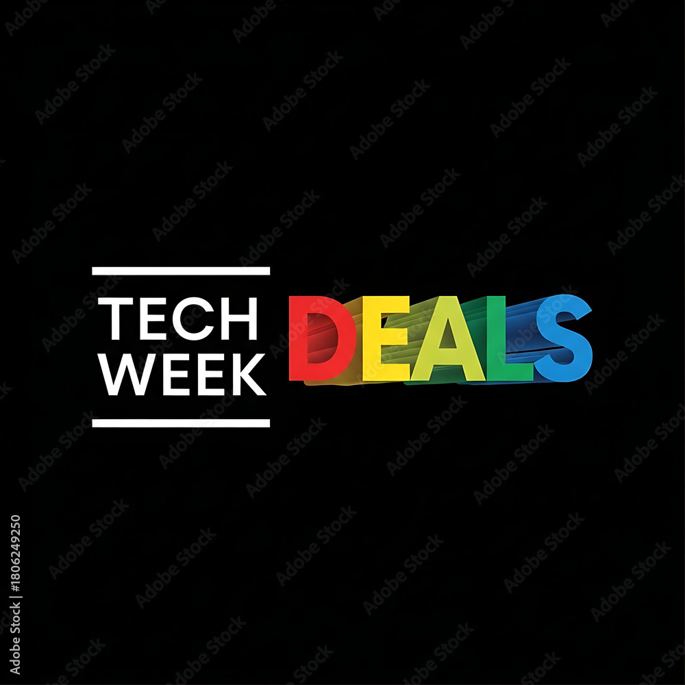 Obraz premium Tech Week Deals Banner, cyber monday, cyber monday shoping,