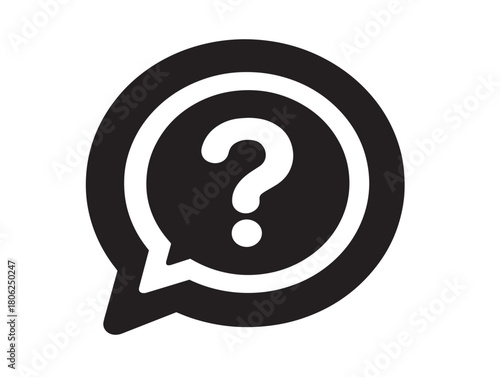 Modern Stunning Quiz Symbol with Simple Minimal Monochrome Finish