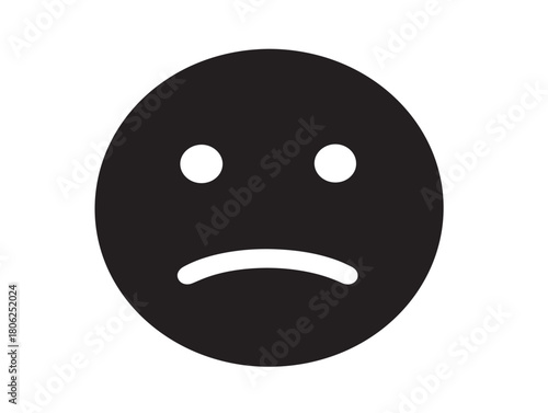 Simple sad icon vector illustration with a beautiful and emotional face design