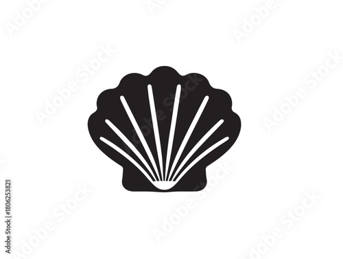 Elegant shell icon vector illustration with a simple and natural marine symbol