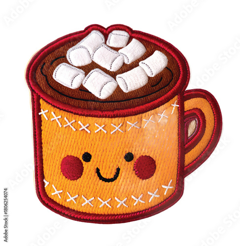 Adorable cocoa mug with marshmallows, a whimsical touch for any project, spreading smiles with its cheerful design, perfect for cozy vibes and winter warmth