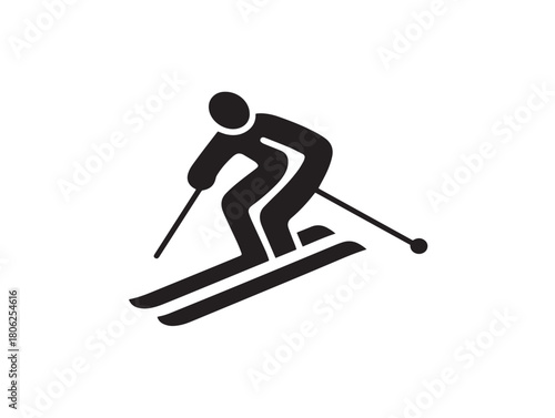 Beautiful ski icon vector illustration for stunning travel and hobbyist projects