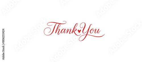 Thank You text in elegant script font on white background  