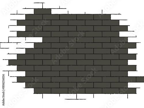 手描き風の黒レンガテクスチャ素材