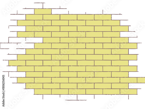 黄色いレンガ壁の背景イラスト素材