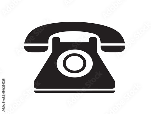Nice telephone icon vector illustration with a gorgeous vintage solid black design
