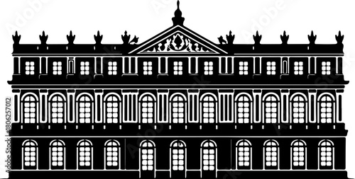 Palace of Versailles in France silhouette vector illustration