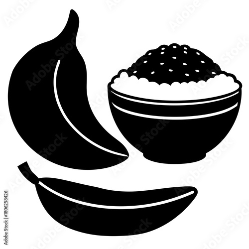 Thai Roti Banana Vector Illustration