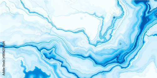 Abstract blue ice texture, water splash, and light winter snow design