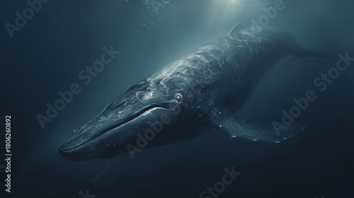 Majestic whale underwater