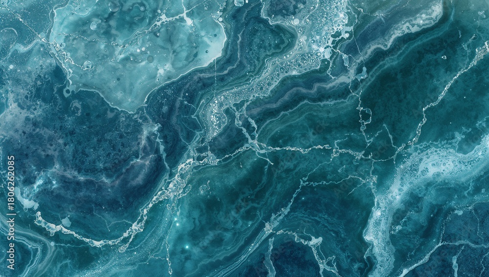 Fototapeta premium Stunning teal marble texture background with swirling patterns for modern and elegant designs