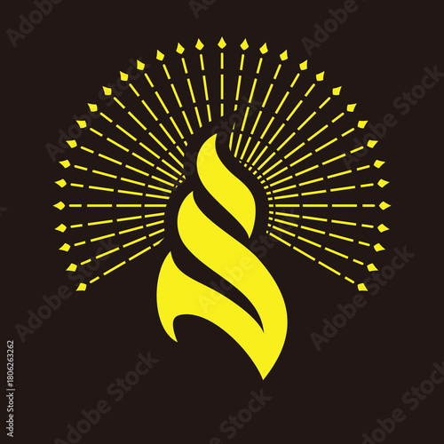 Fire shine logo with yellow and black background