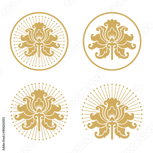 Flower of thailand arts element graphic design illustration vector
