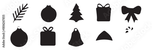set of black and white icons