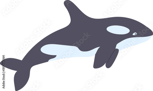 Orca swimming gracefully in ocean waters surrounded by vibrant marine life during a sunny afternoon