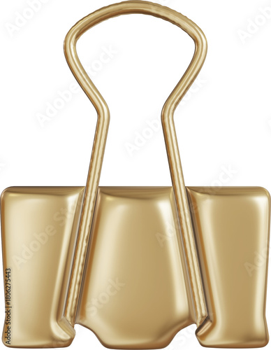 Gold Binder Clip Matte Cutout