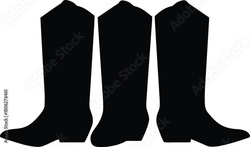 Cowboy Boots Silhouette – Western Footwear Vector Icon