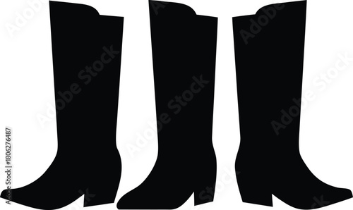 Cowboy Boots Silhouette – Western Footwear Vector Icon