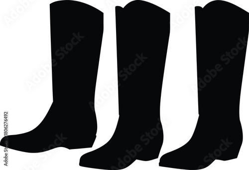 Cowboy Boots Silhouette – Western Footwear Vector Icon
