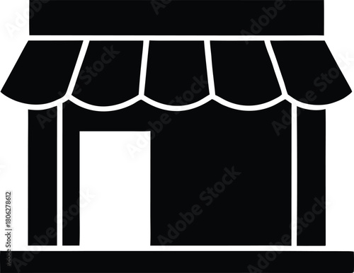Store Icon Silhouette – Shop Building Vector Illustration