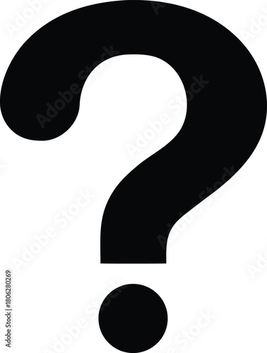 Question Mark silhouette, Question Mark Icon – Bold Help Symbol Illustration