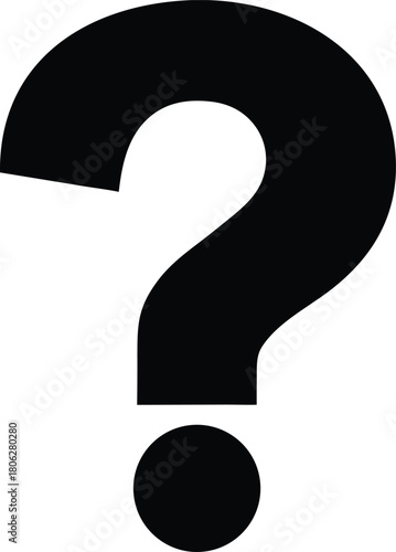 Question Mark silhouette, Question Mark Icon – Bold Help Symbol Illustration