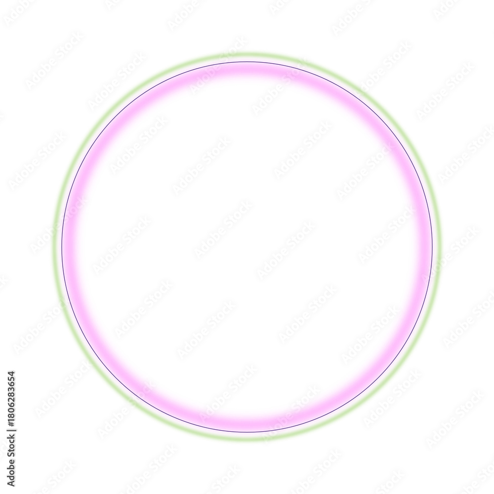 Obraz premium Vibrant Circular Design with Transparent Background Glowing Rings in Pink and Green