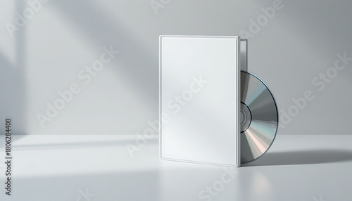 Blank white book with cd or dvd inserted
