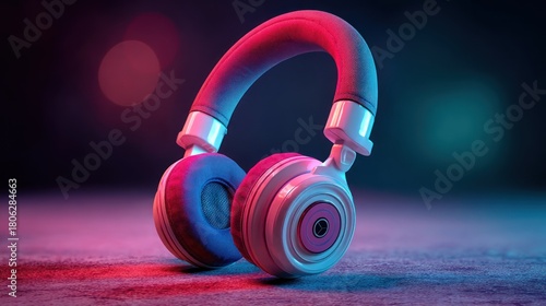 Colorful headphones illustration