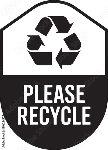 Recycle symbol simple icon for environmental awareness isolated on white background
