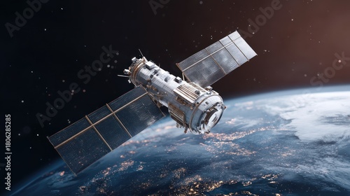 Fototapeta Naklejka Na Ścianę i Meble -  Space station orbiting earth