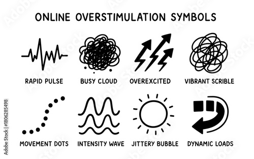 Online overstimulation symbols: visual representations of digital stress and intensity