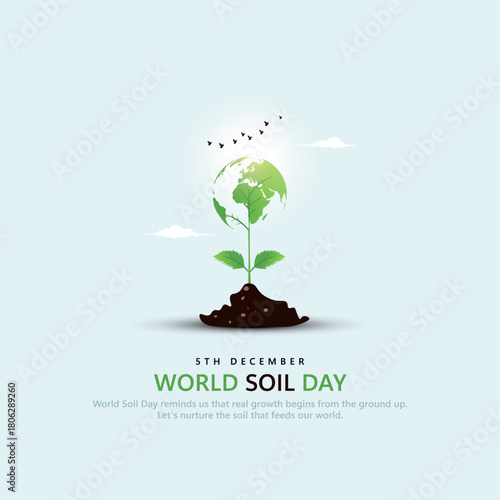 World Soil Day December 5th poster design. Creative vector illustration.