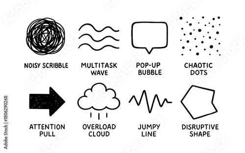 Creative hand drawn doodle icons for dynamic communication design