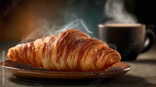 Croissant coffee breakfast