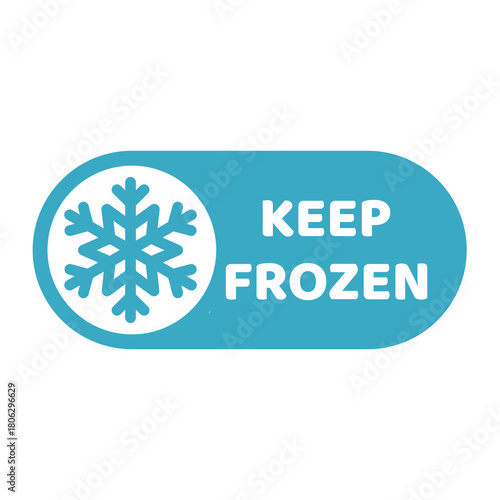 Keep frozen vector label. Food packaging colorful badge.