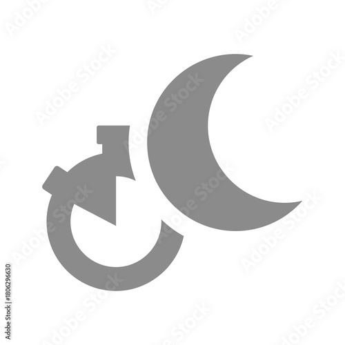Sleeping time vector icon. Sleep, bedtime at night symbol.