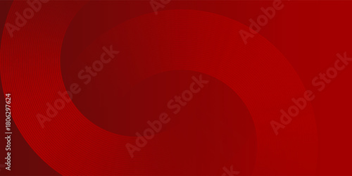 Abstract red background with glowing curve lines. Modern shiny red gradient geometric circle lines pattern. Futuristic concept. Suit for banner, brochure, poster, presentation, cover, website