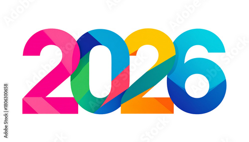 2026 new year colorful modern geometric graphic design illustration