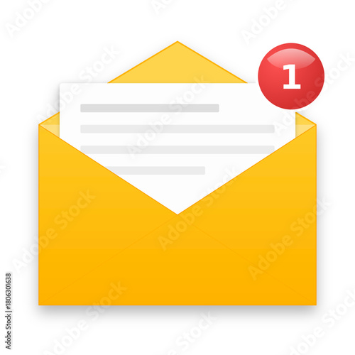 vector illustration of an envelope with a message