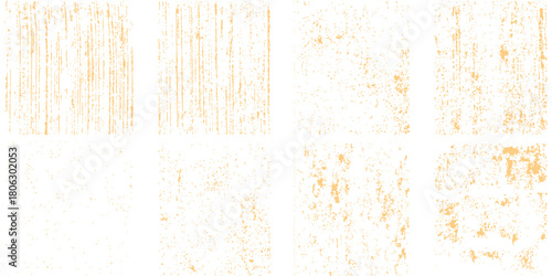 Grunge wood wall background with old, weathered, textured brown surface and peeling paint pattern. Vintage paper texture set with damaged, torn, and distressed edges, grainy overlays, grunge graphic 